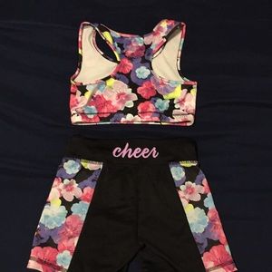 Justice Cheer sports bra and shorts set size 7